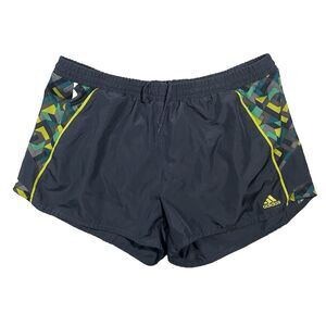 Adidas Women’s Gray Green Abstract Print Climalite Shorts Size XL Activewear